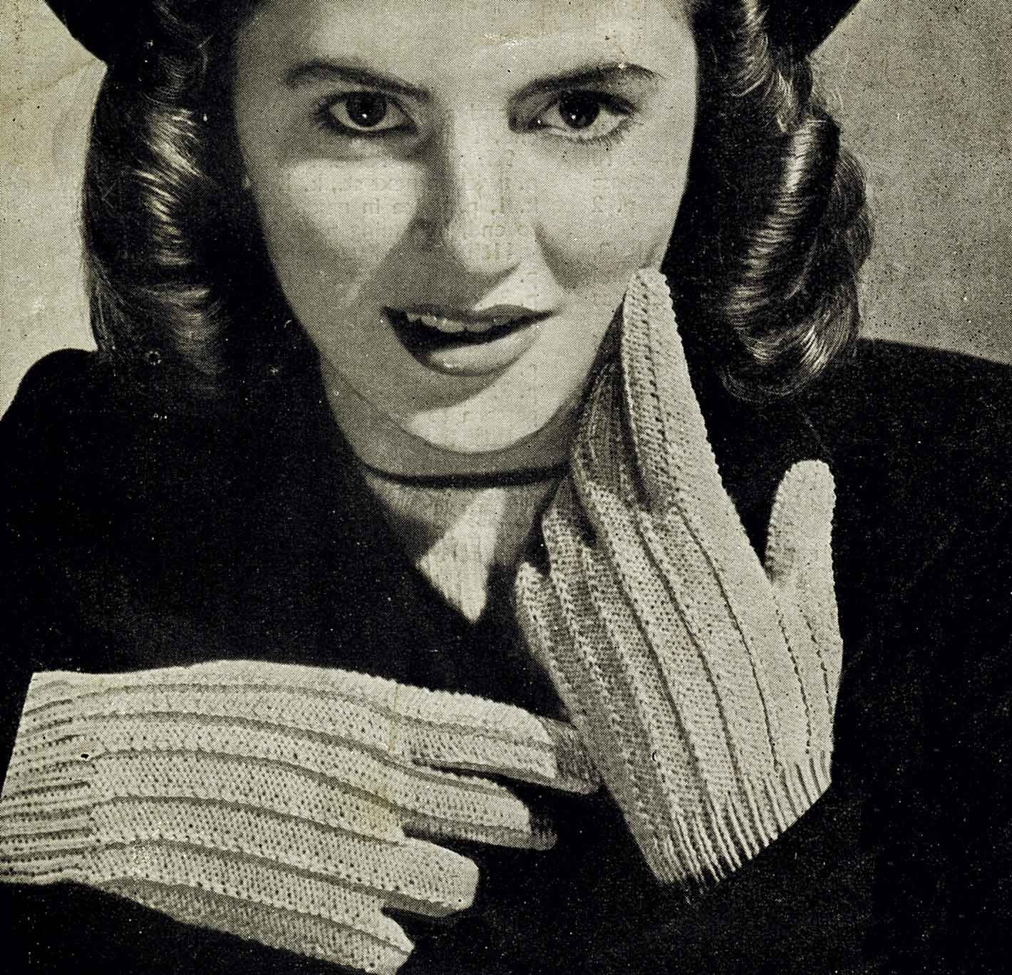 Ladies Gloves in Two Styles, 40s Knitting Pattern, Bestway 1416