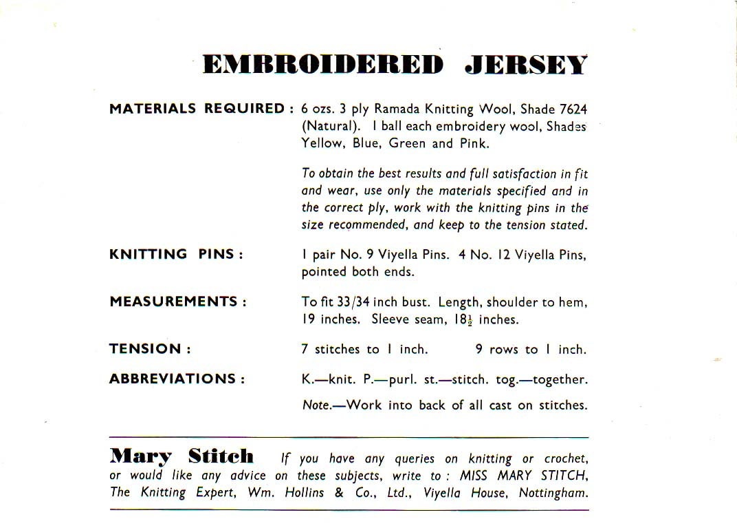 Ladies Jumper, 33"/34" Bust, 3ply, dated 1939, 30s Knitting Pattern, Ramada 2413