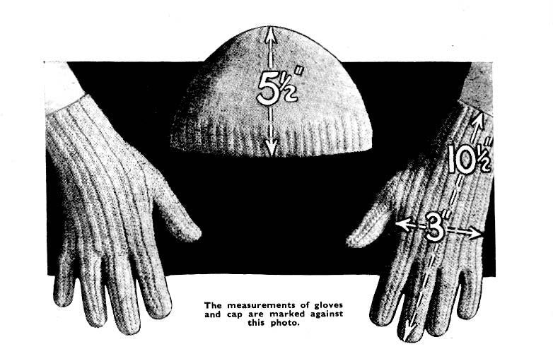 Ladies Juliet Cap / Hat and Gloves, 3ply, 40s Knitting Pattern, Weldons 390