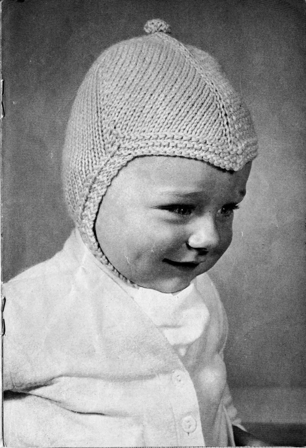 Childrens Helmets / Hats in Four Styles, up to 18 months, 3ply, 4ply, DK, 50s Knitting Pattern, P&B 314