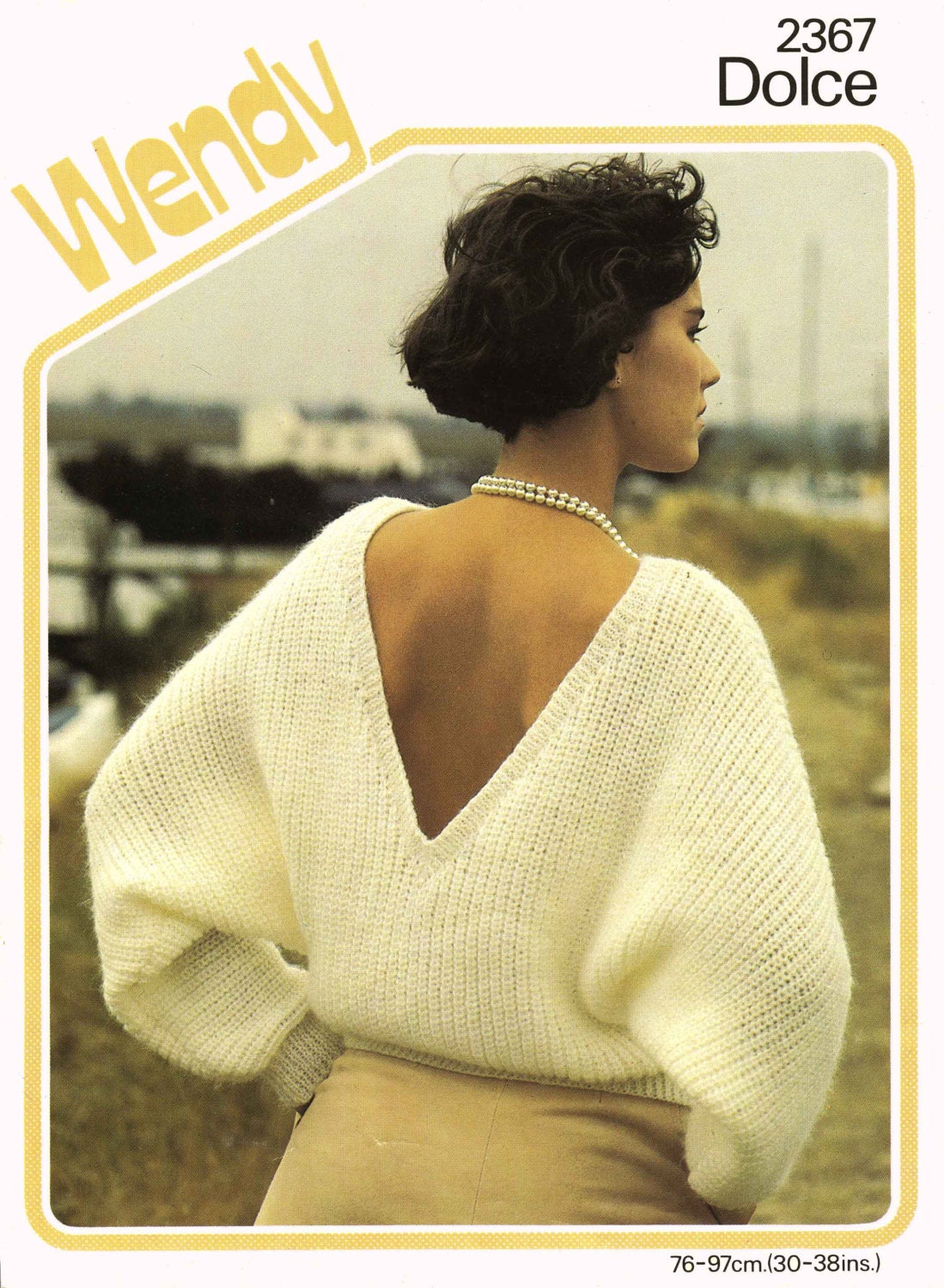 Ladies Batwing Sweater, DK , 80s Knitting Pattern, Wendy 2367