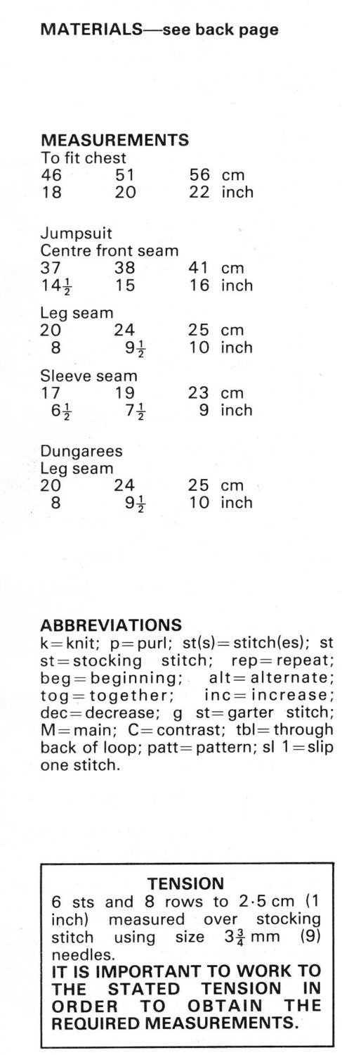 Baby / Toddler Jumpsuit and Dungarees, DK, 80s Knitting Pattern, King Cole 410