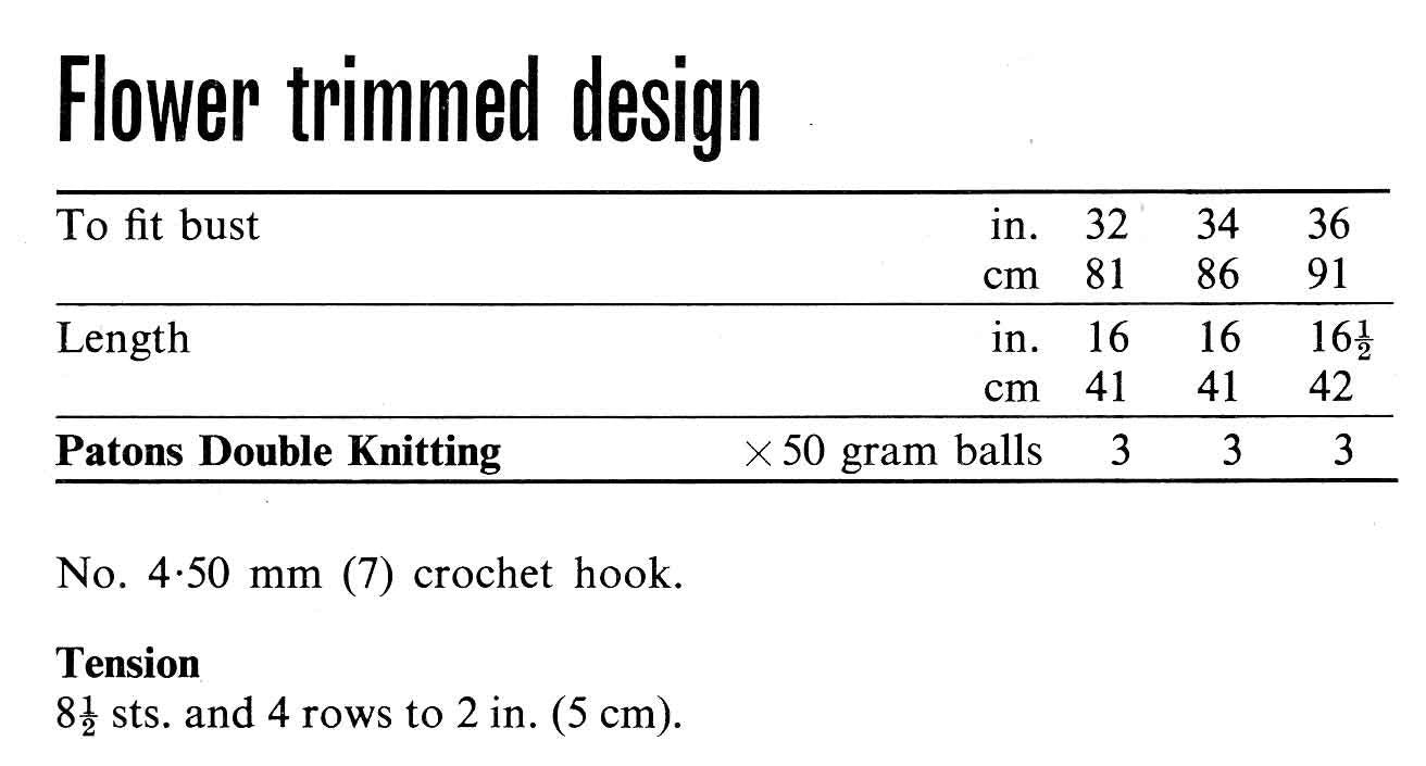 Ladies Crochet Top, 32"-36" Chest, DK, 70s Crochet Pattern, Patons 2135