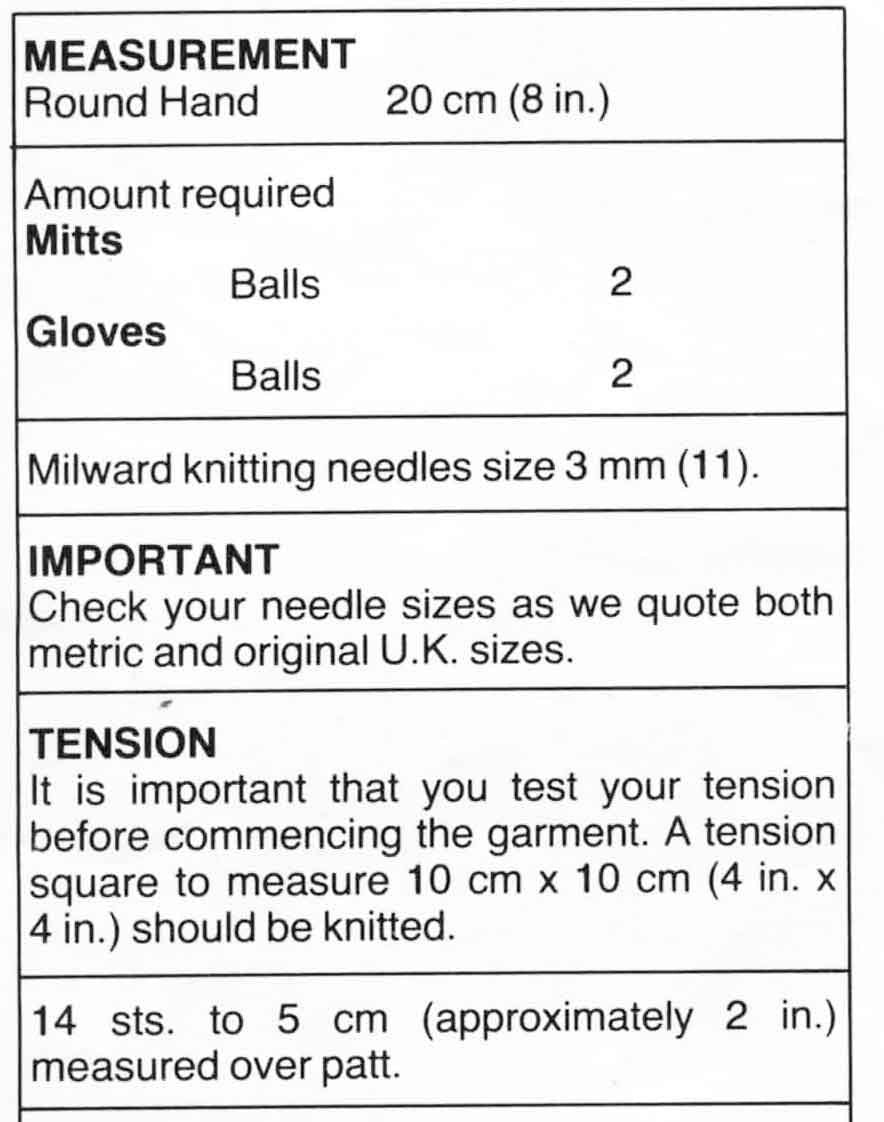 Men's Mitts and Gloves, DK, 80s Knitting Pattern, Robin 13395