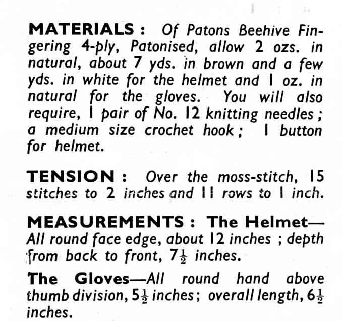 Childrens Helmet / Hat with Rabbit Motif and Gloves, 2-4 years, 4ply, 60s Knitting Pattern, Bestway 2848