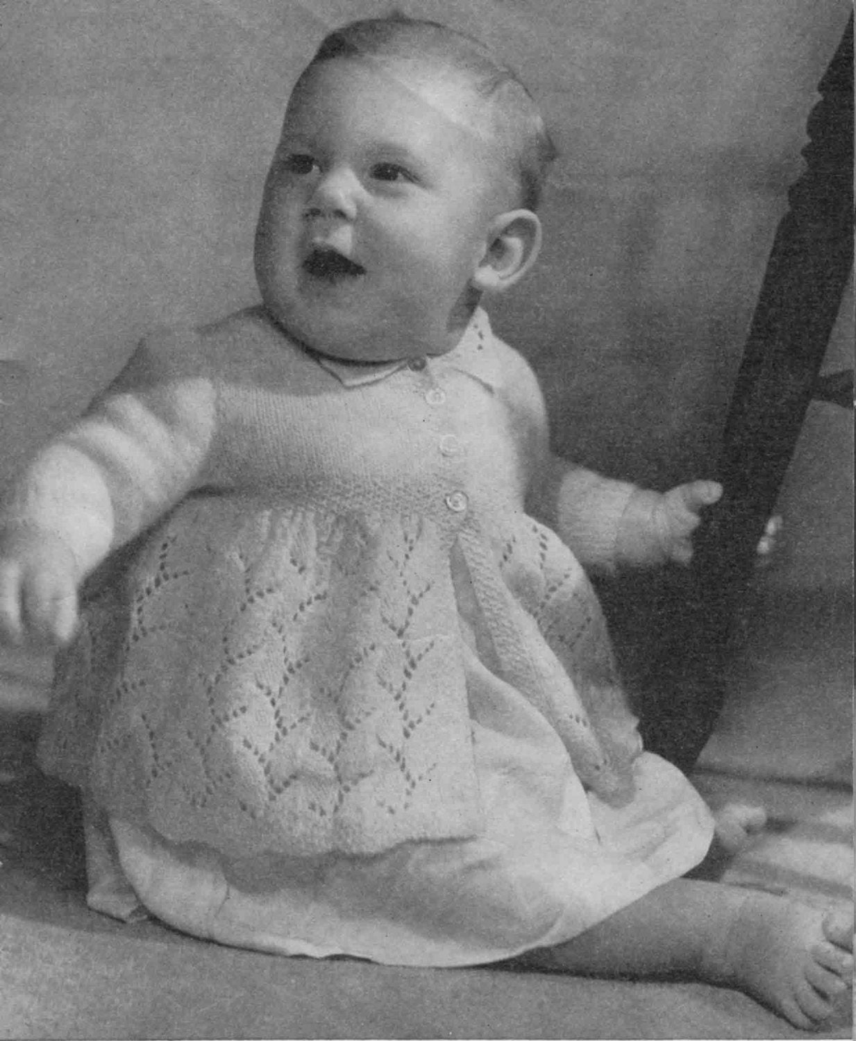 Baby Matinee Coat in 3 Style's, 1-9 months, Baby Wool, 50s Knitting Pattern, P&B 363