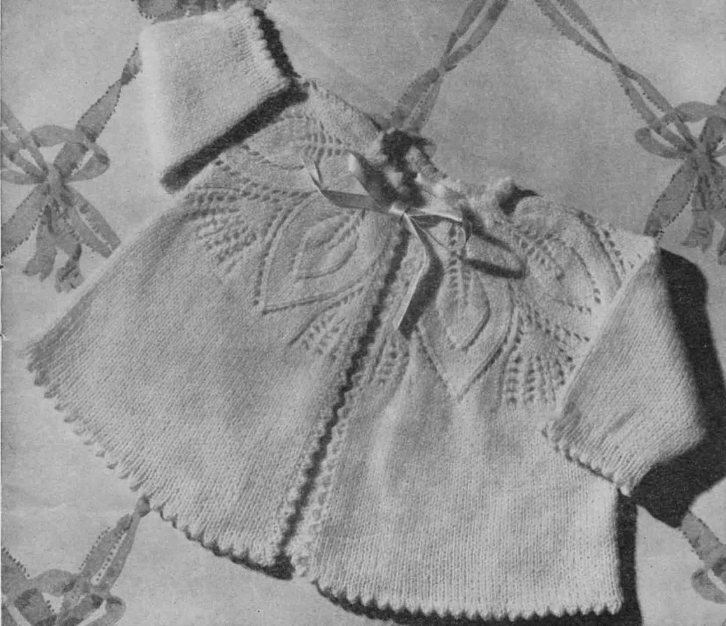 Baby Matinee Coat in 3 Style's, 1-9 months, Baby Wool, 50s Knitting Pattern, P&B 363
