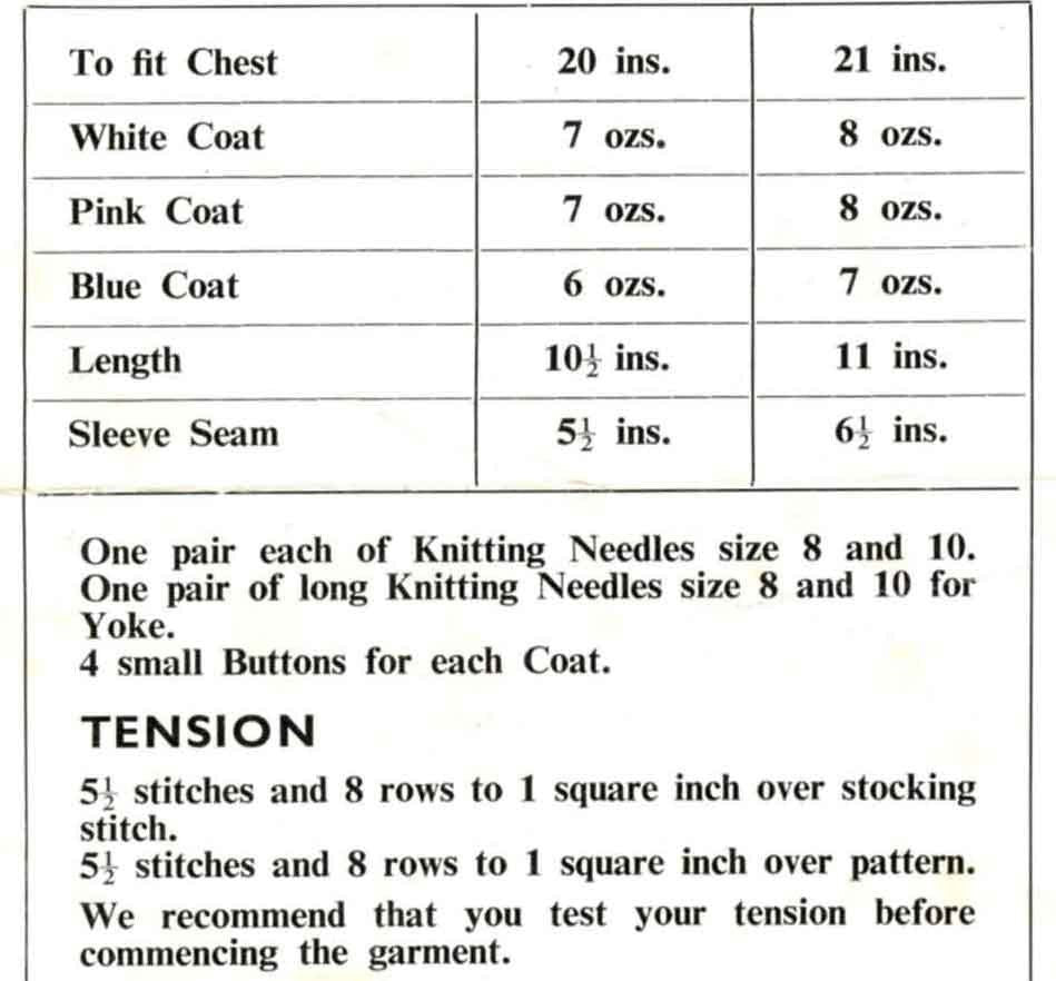 Baby Coat / Cardigan in 3 Styles, 20"-21" Chest, DK, 60s Knitting Pattern, Emu 8058