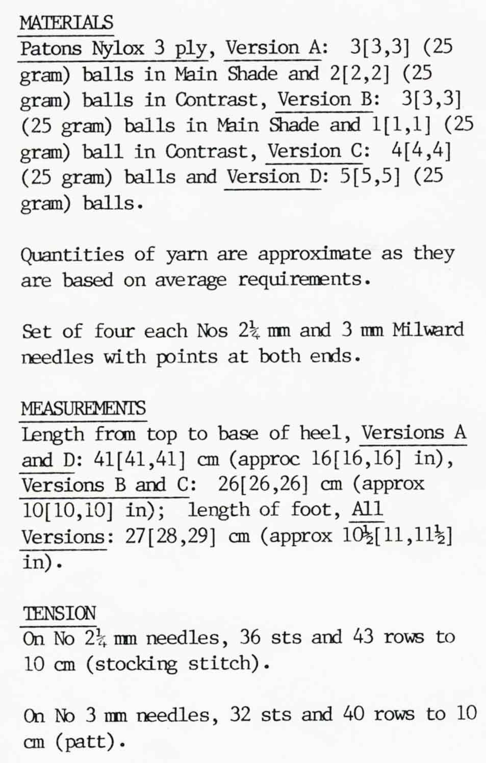 Men's Socks, 3ply, 80s Knitting Pattern, Patons 7083