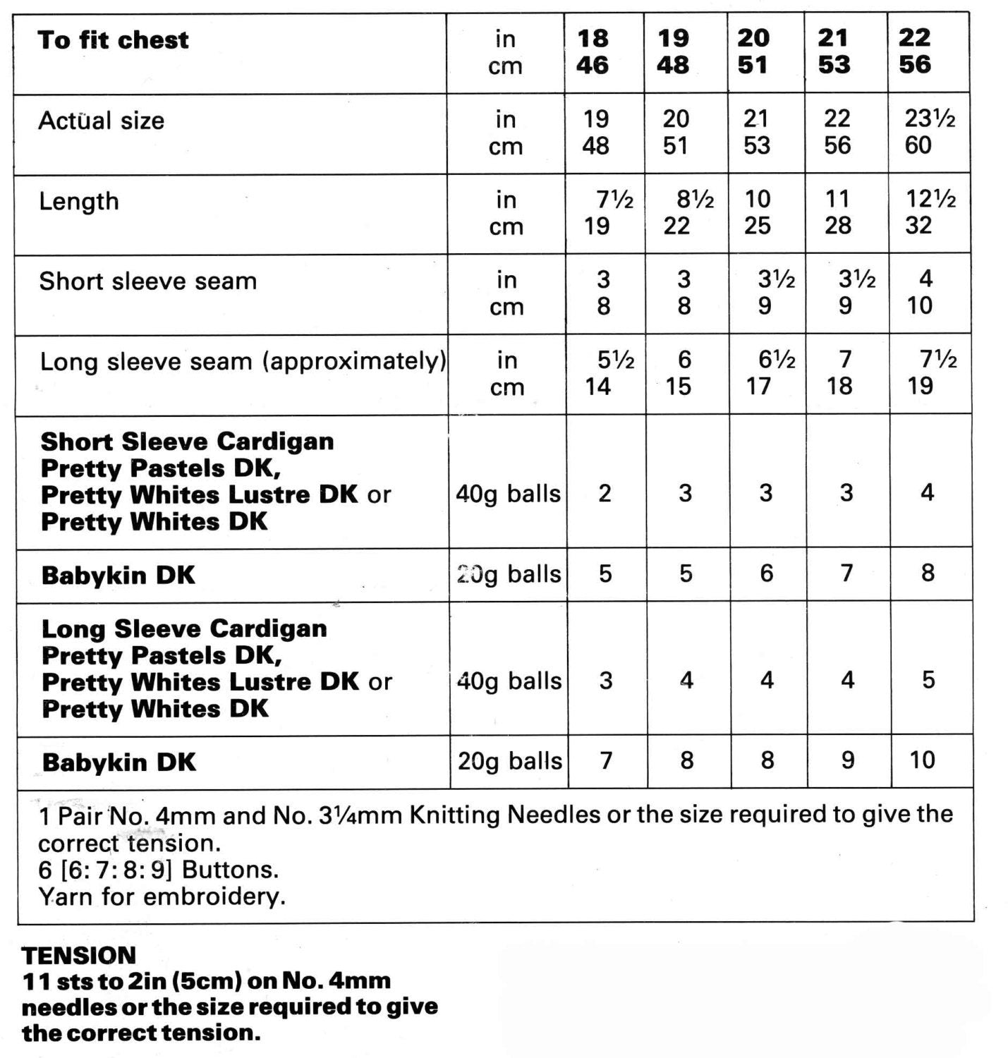 Baby Cardigan in 2 Styles, 6-9 months, DK, 80s Knitting Pattern, Hayfield 2098