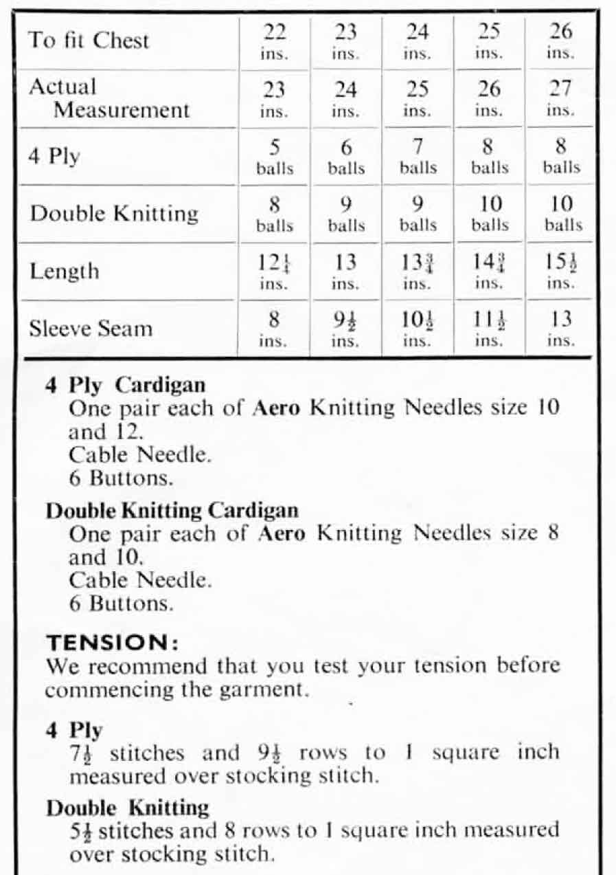 Boy and Girl Cardigan, 22"-26" Chest, 4ply & DK, 70s Knitting Pattern, Emu 6130