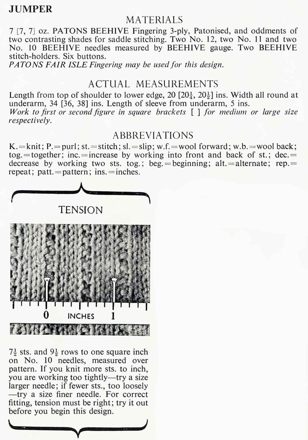Ladies Twin Set, Jumper and Cardigan, 34"-38" Bust, 3ply, 50s Knitting Pattern, P&B 395