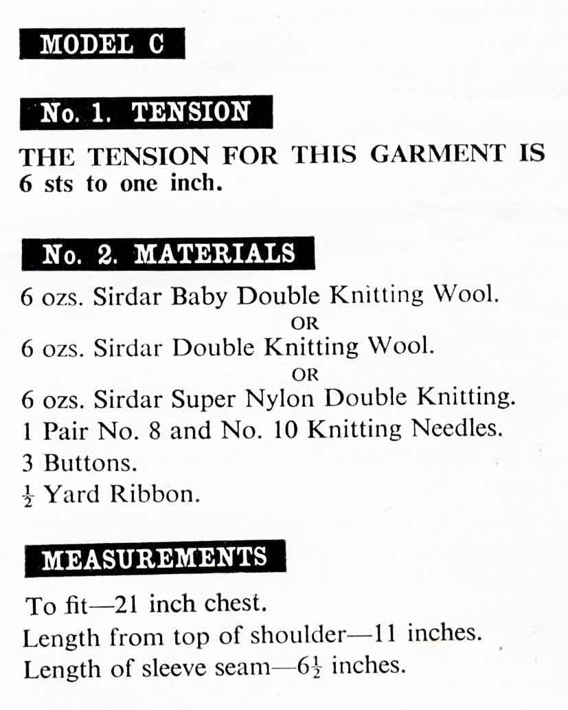 Baby Matinee Coat / Cardigan in 3 Styles, 6-12 months, DK, 60s Knitting Pattern, Sirdar 209