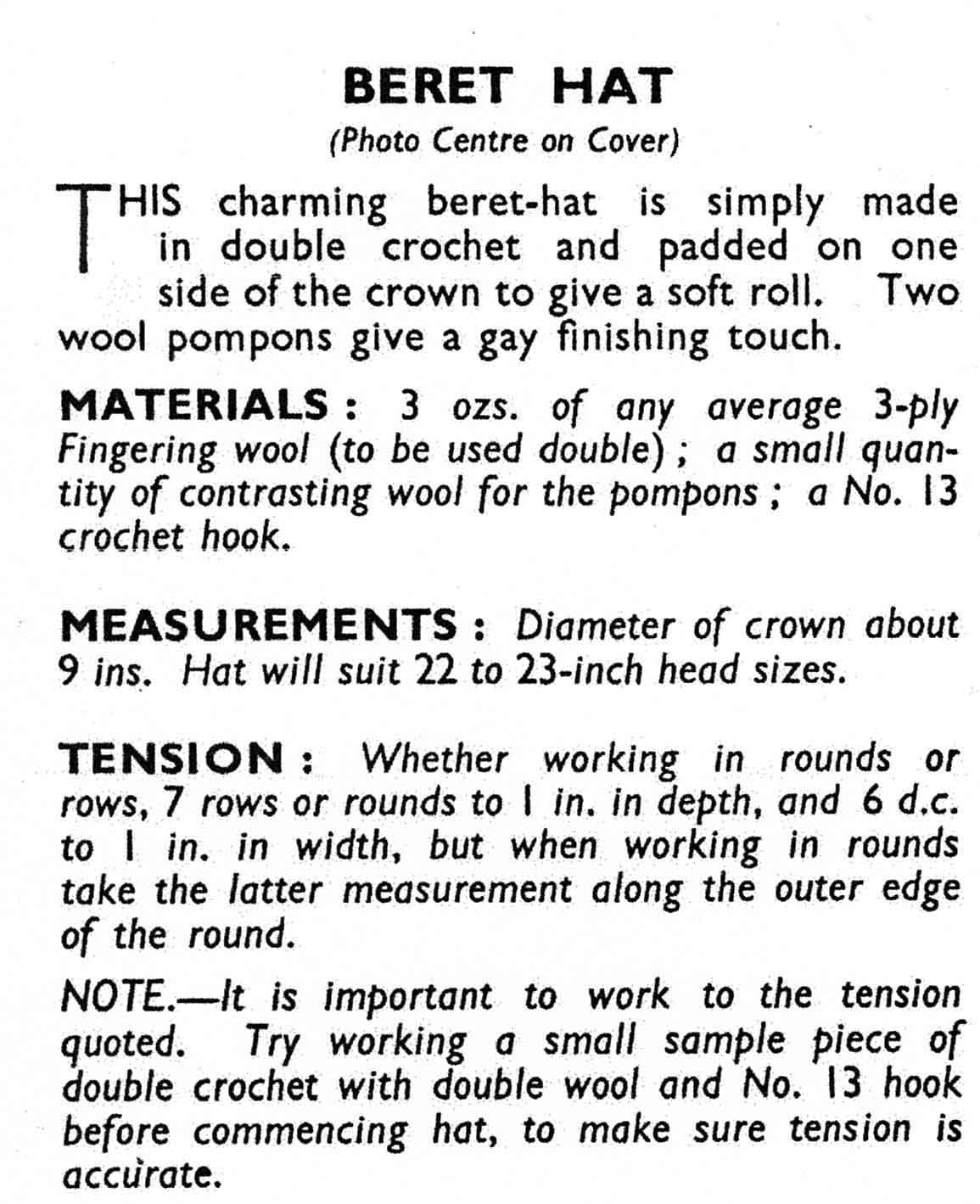 Ladies Pretty Caps / Hats in Three Styles, 3ply & 4ply, 40s Knitting and Crochet Pattern, Bestway 542
