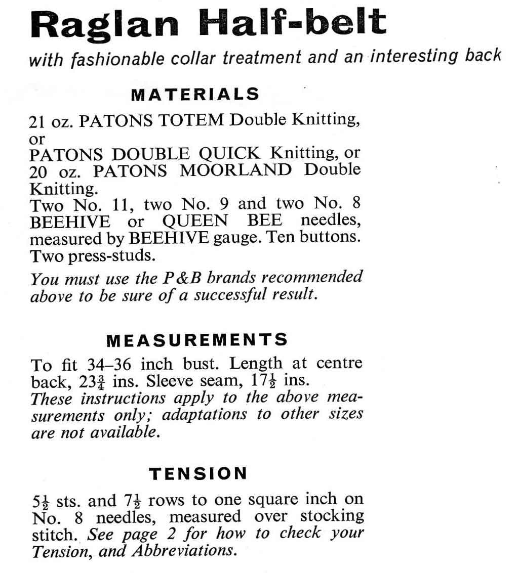 Ladies Coat / Cardigan, 34"-36" Bust, DK, 50s Knitting Pattern, P&B 297
