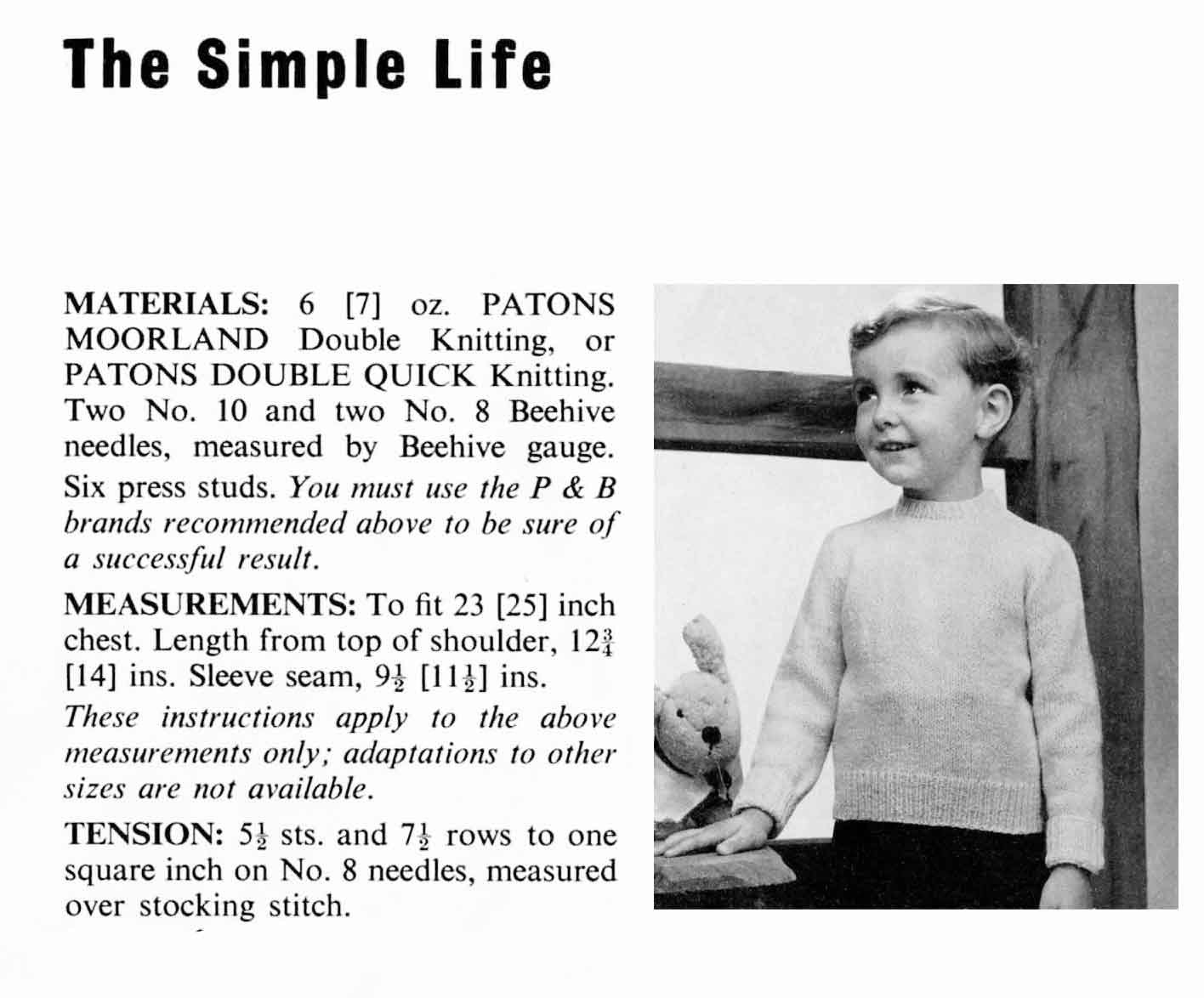 Boy and Girl Cardigan and Jumper, 3-6 years, DK, 50s Knitting Pattern, P&B 711