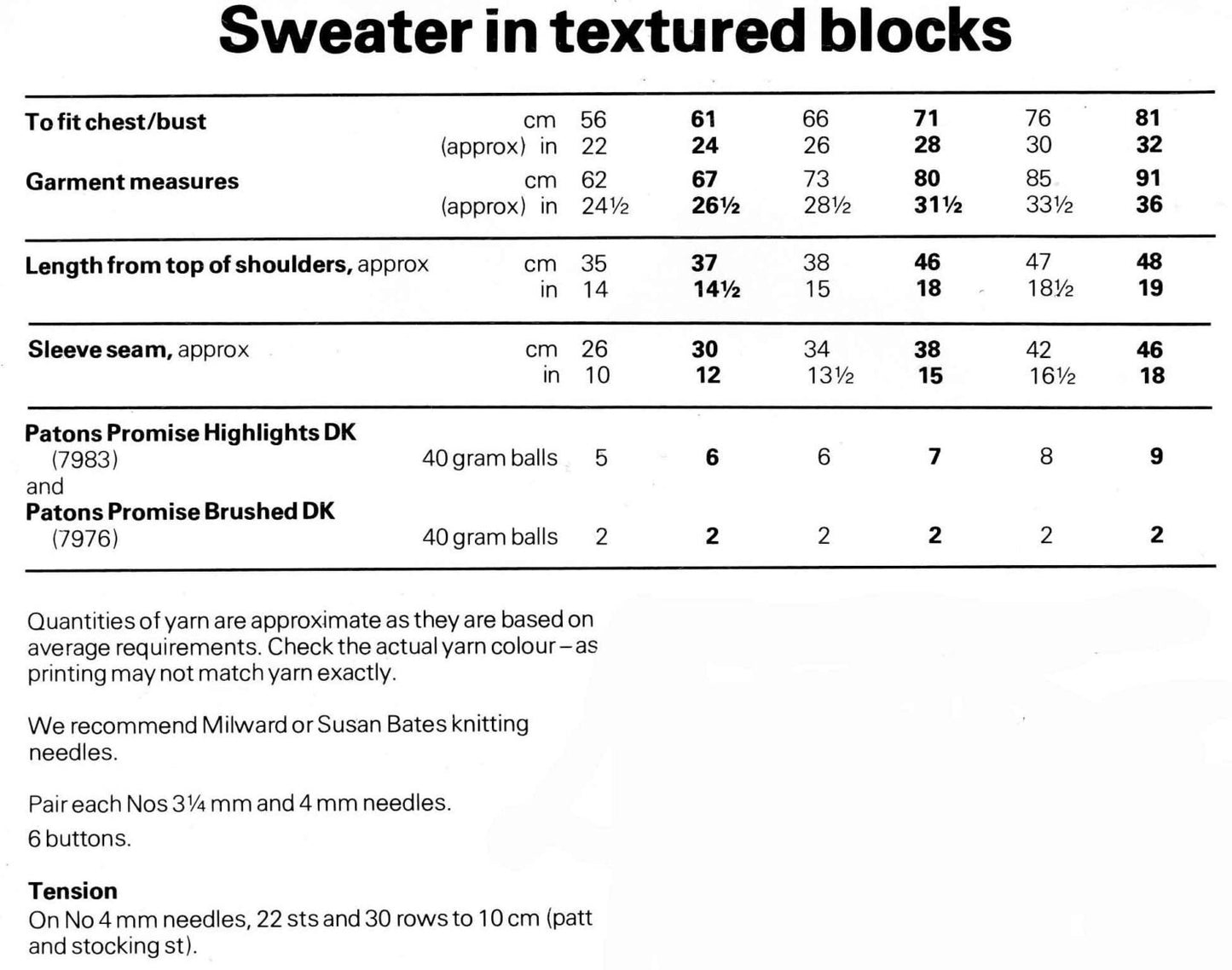 Girls Jumper, 22"-32" Chest, DK, 80s Knitting Pattern, Patons 8307