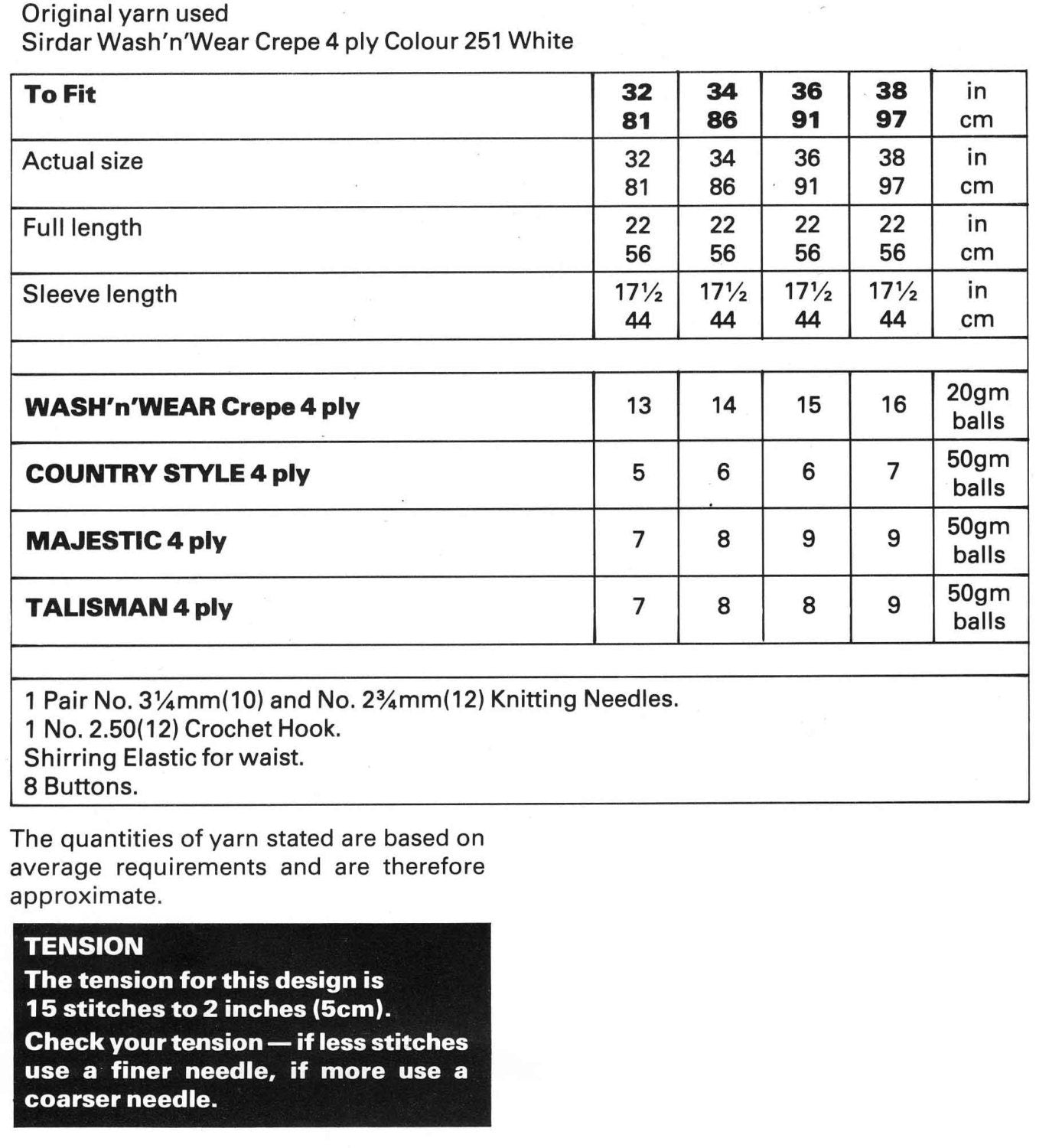 Ladies Blouse / Top, 32"-38" Bust, 4ply, 80s Knitting Pattern, Sirdar 6313