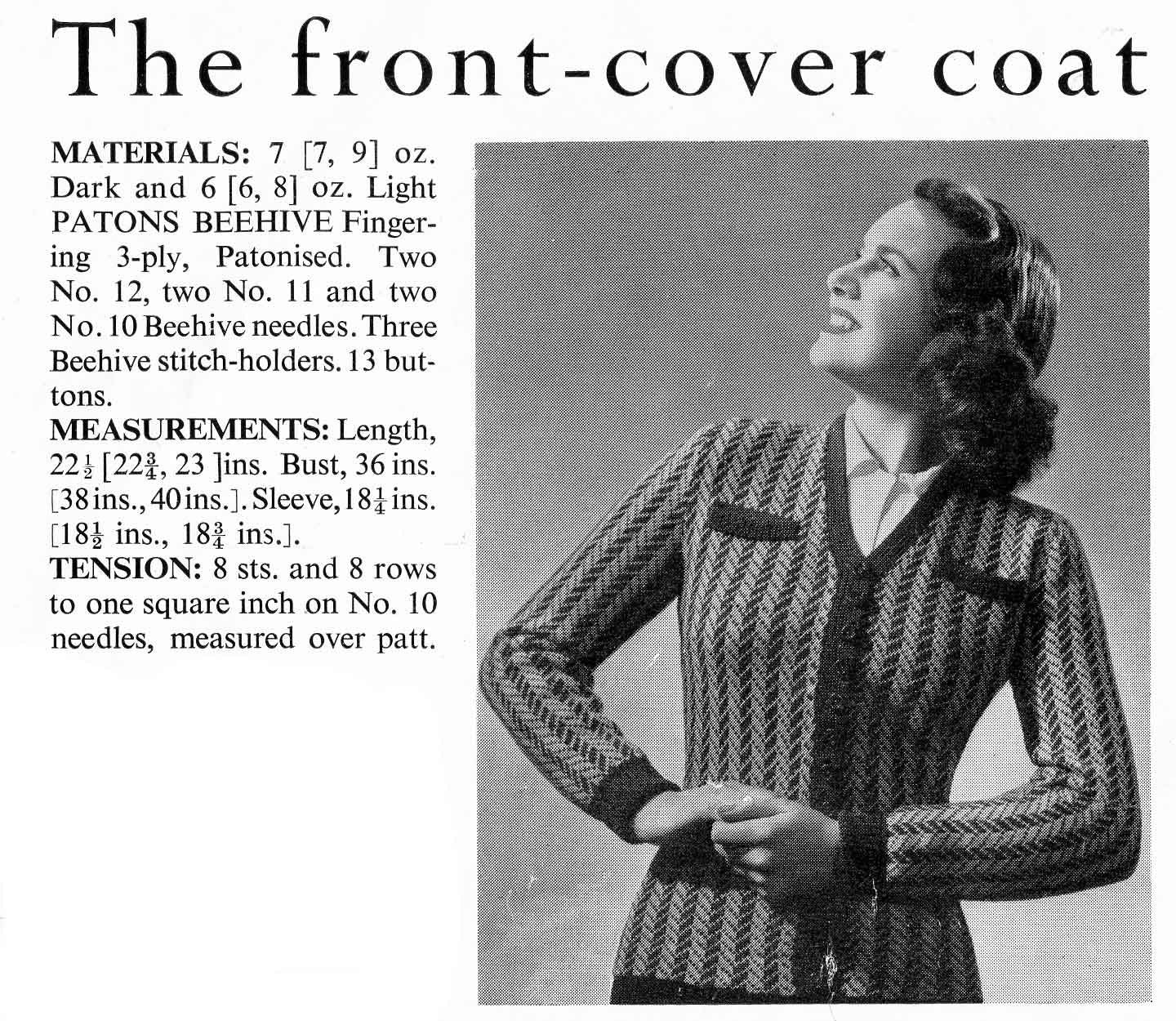 Ladies Cardigan, Button Through, V-Neck, Cable and Lace Panels, 36"-40" Bust, 3ply, 50s Knitting Pattern, P&B 629