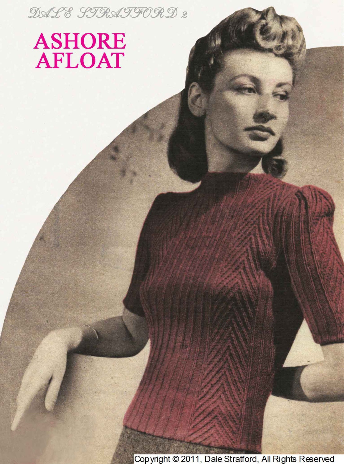 Ladies Jumper, 33"-35" Bust, 3ply, & Men's Fishermans Jumper, 38", 4ply, 40s Knitting Pattern, Dale Stratford DS2