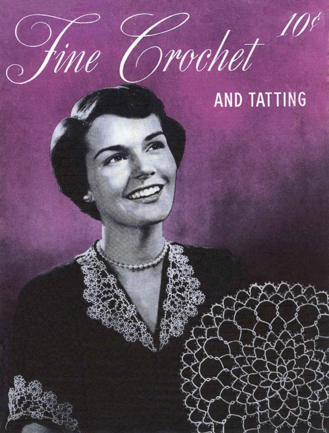 Crochet Pattern and Tatting Pattern, 15 Items For You To Make Collars and Doilies, 50s, Coats 259