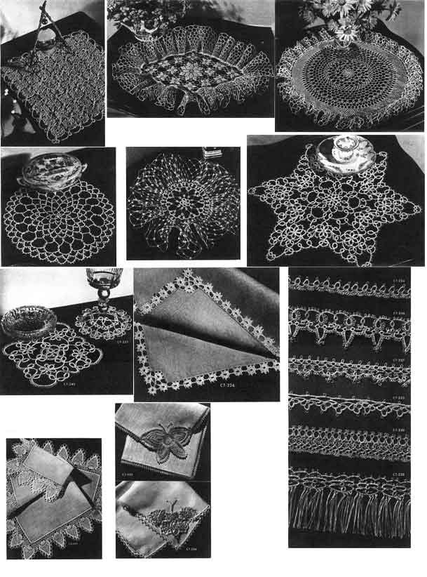 Crochet Pattern and Tatting Pattern, 15 Items For You To Make Collars and Doilies, 50s, Coats 259