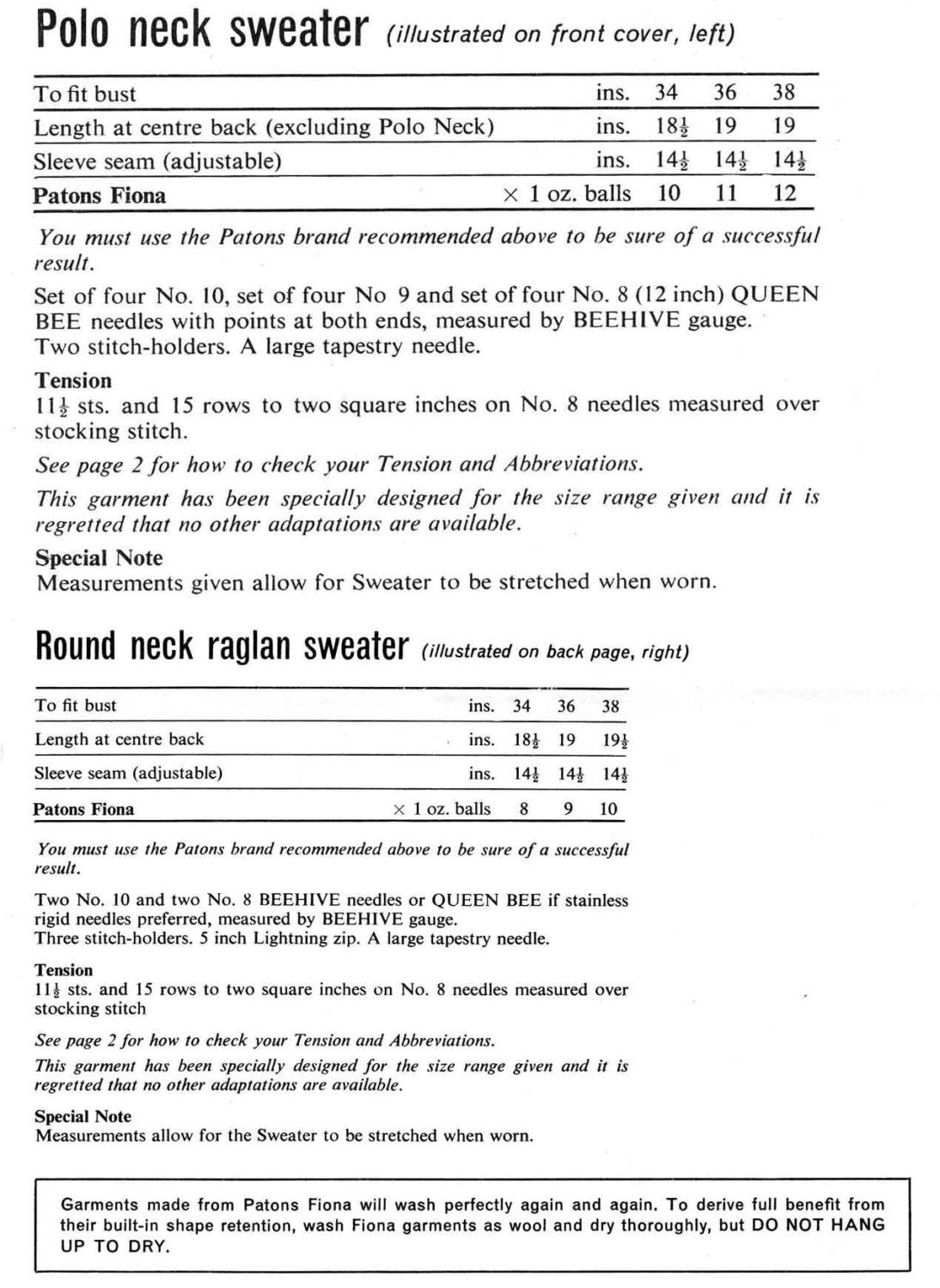 Ladies Sweater / Jumper, Shetland look, Polo, Round, Ribbed, Fair Isle, 34"-38" Bust, DK, 60s Knitting Pattern, Patons 129