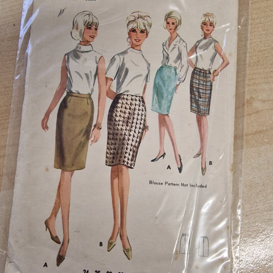 Vintage Ladies 60s Skirt (Modern Size 12) Sewing Pattern Butterick 3882