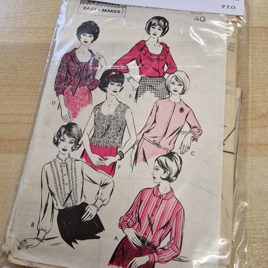 Vintage Ladies 60s Blouse (size 18) Sewing Pattern Woman W.1