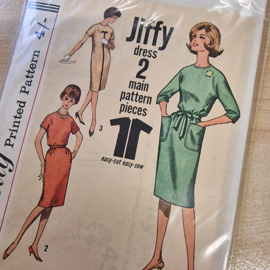Vintage Ladies 60s Dress (size 10) Sewing Pattern Simplicity 4520