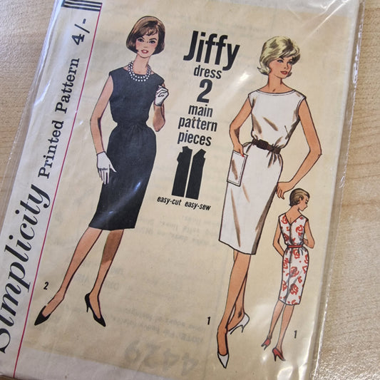 Vintage Ladies 60s Dress (size 16) Sewing Pattern Simplicity 4429