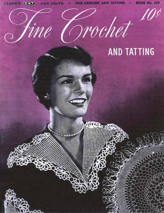Crochet Pattern and Tatting Pattern, 15 Items For You To Make Collars and Doilies, 50s, Coats 259