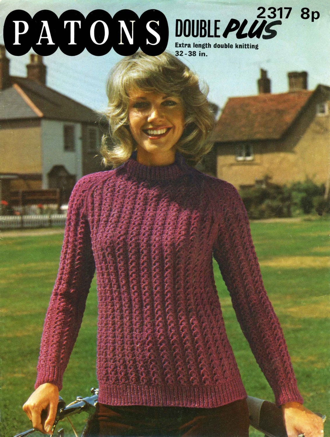 Ladies Jumper / Sweater, 32"-38" Bust, DK, 70s Knitting Pattern, Patons 2317