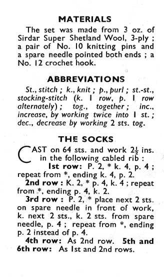 Lady's Juliet Cap, Gloves and Socks to match, 3ply, 40s Knitting Pattern, Bestway 1276