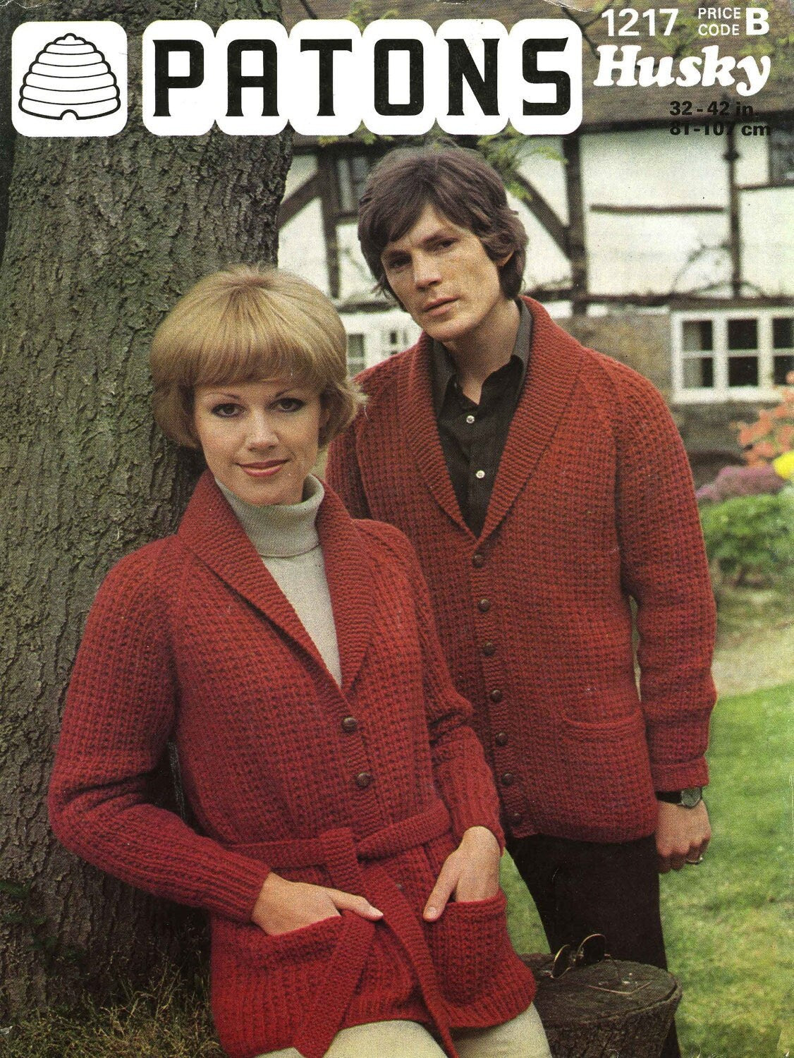 Men's and Ladies Jackets / Cardigan, 32"-42" Bust / Chest, Chunky, 70s Knitting Pattern, Patons 1217