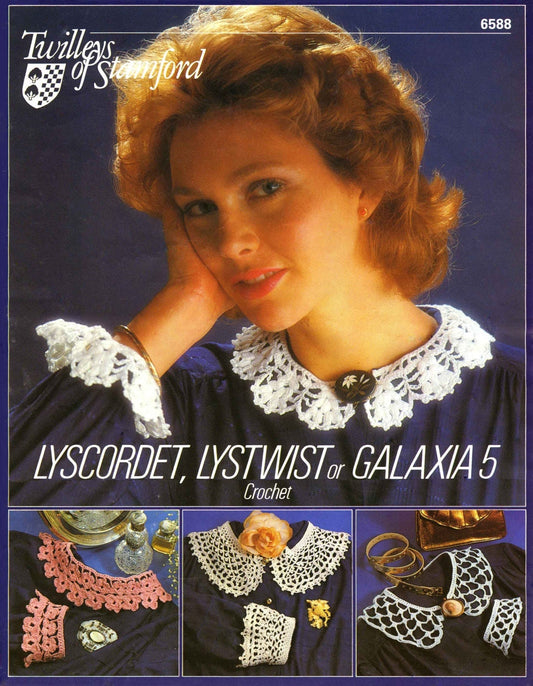 Ladies Collars and Cuffs, 4ply, 80s Crochet Pattern, Twilleys 6588