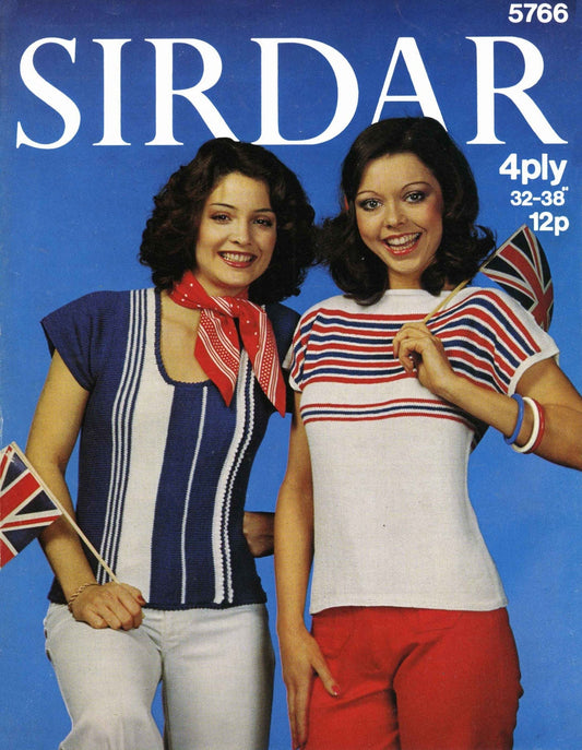 Ladies Summer Tops, 32"-38" Bust, 4ply, 80s Knitting Pattern, Sirdar 5766