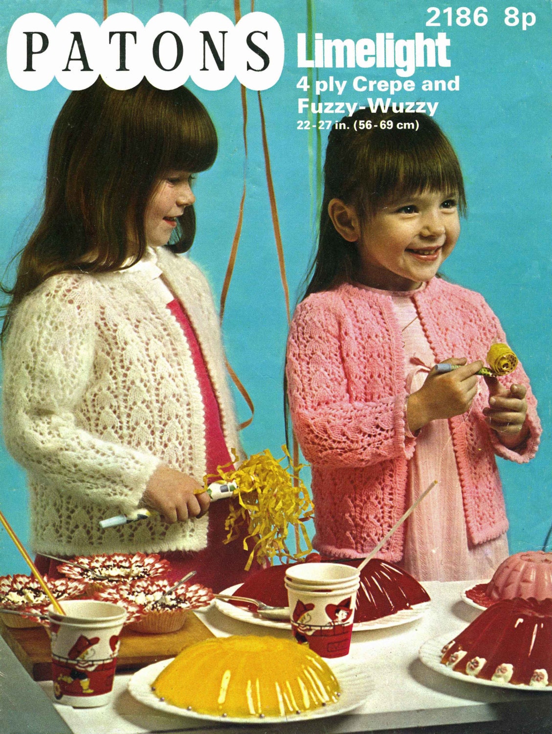 Girl's Cardigan, 22"-27" Chest, 4ply, 80s Knitting Pattern, Patons 2186