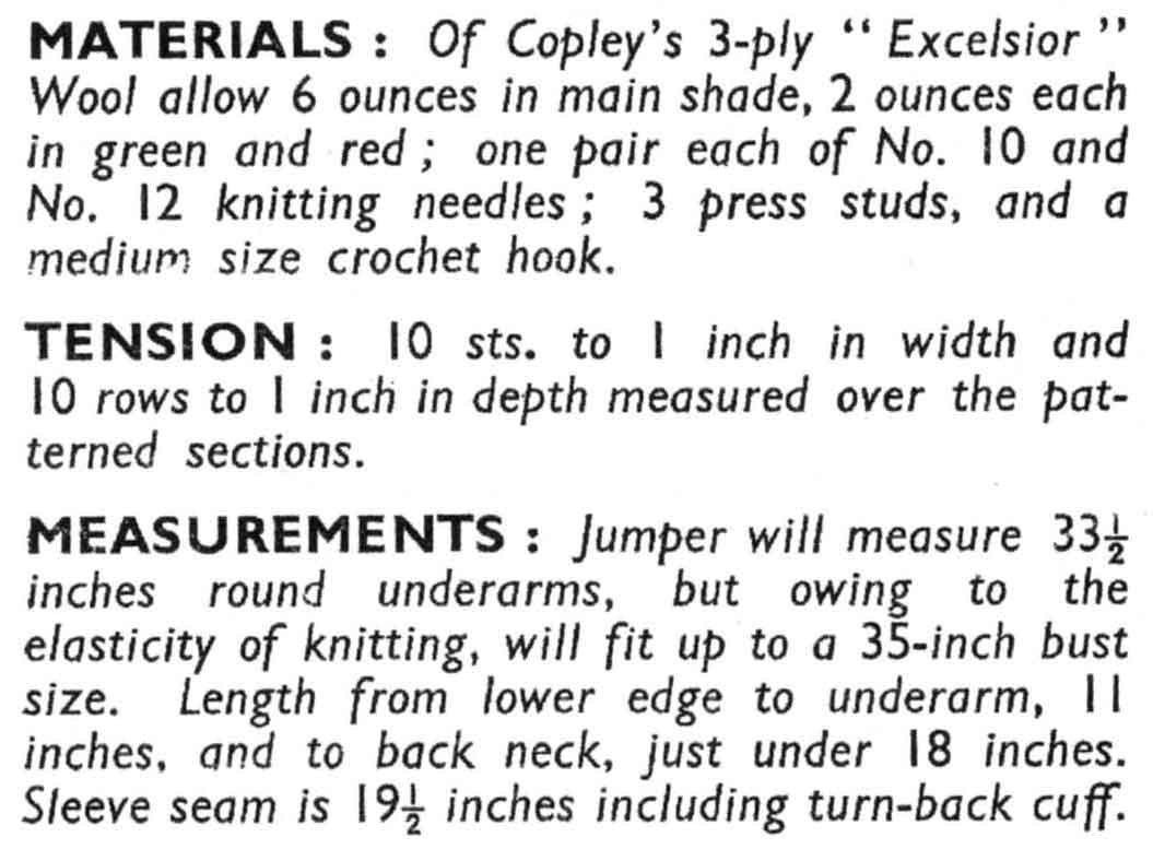 Ladies Cherry Fair Isle Jumper, 34" Bust, 3ply, 50s Knitting Pattern, Bestway 710