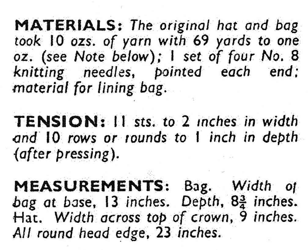 Ladies Bag and Beret Hat, 40s Knitting Pattern, Weldons 335