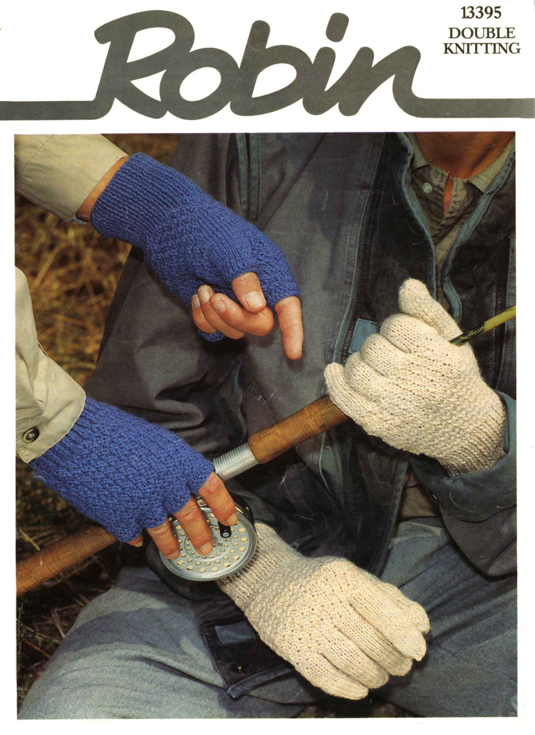 Men's Mitts and Gloves, DK, 80s Knitting Pattern, Robin 13395