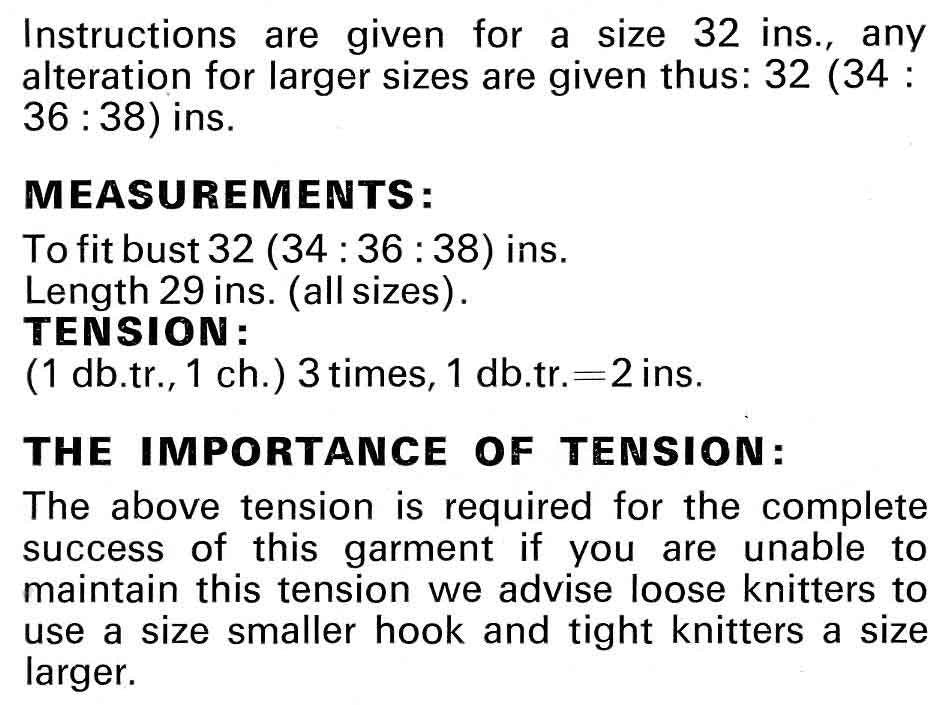 Ladies Sleeveless Jacket, 32"-38" Bust, DK, 70s Crochet Pattern, Marriner 1601