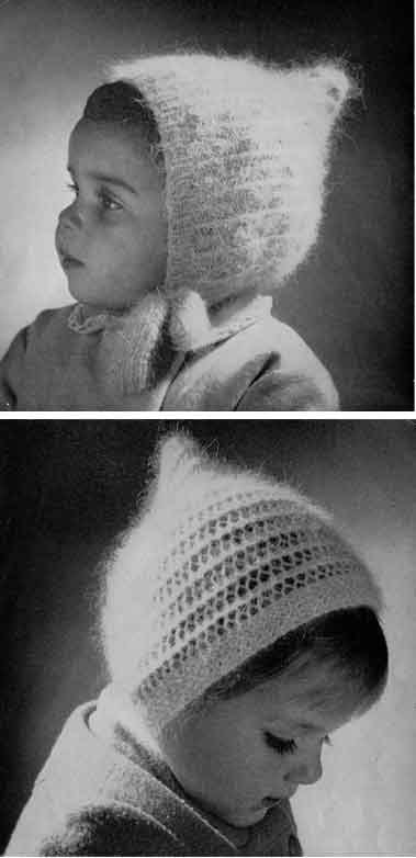 Childrens Boy or Girls Hats in 4 Styles, 4ply, 60s Knitting Pattern, P&B 1087