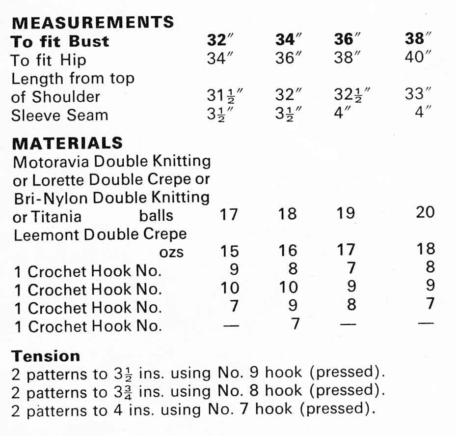 Ladies Dress, 32"-38" Bust, DK, 60s Crochet Pattern, Lee Target 8788