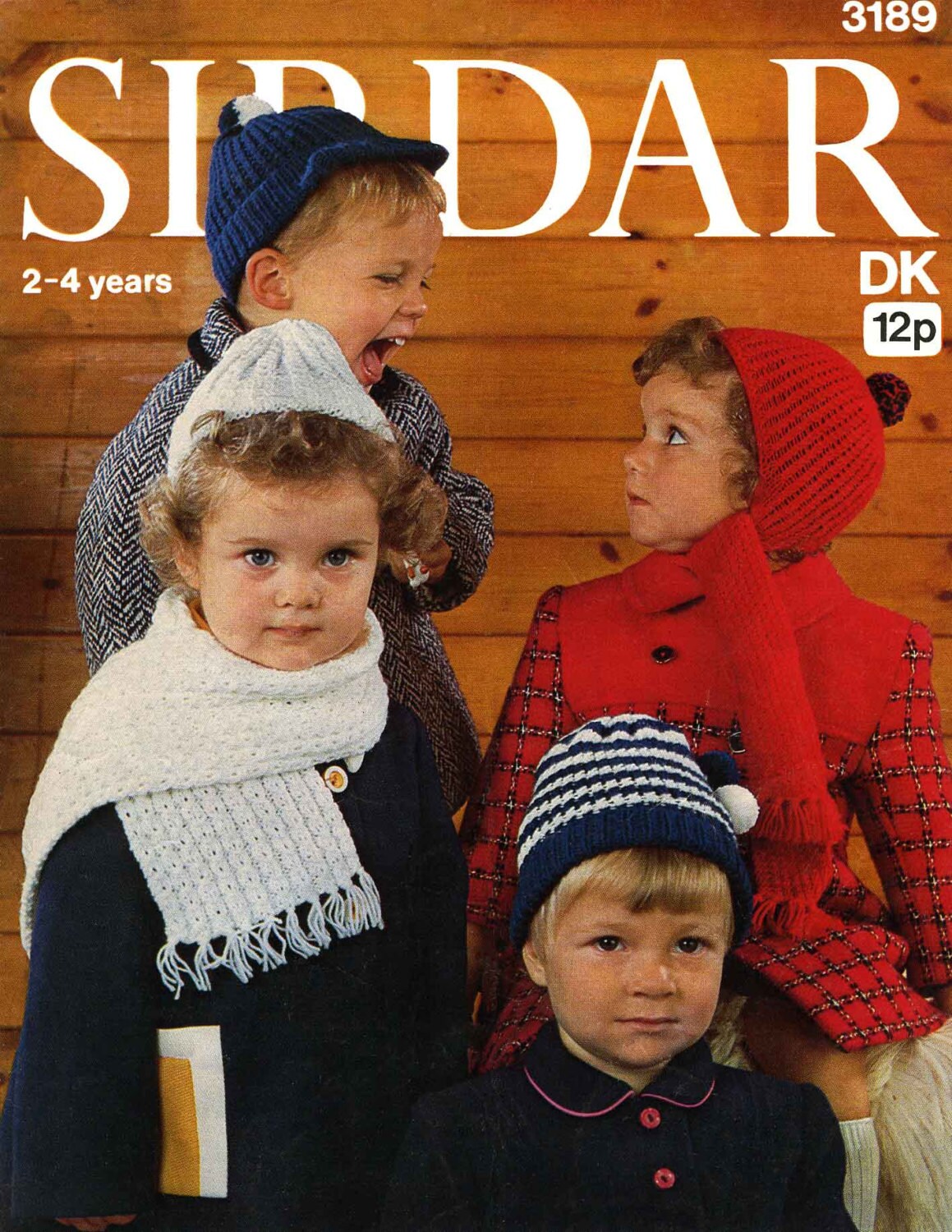 Children's Cap, Hat and Scarf, 2-4 years, DK, 80s Knitting Pattern, Sirdar 3189