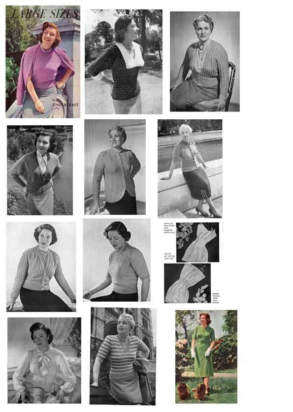 Ladies Larger Sizes 37"-44" Bust,Twin Set Jumper & Cardigan, Dress, Vests, Bedjacket, 50s Knitting Pattern, Stitchcraft 22