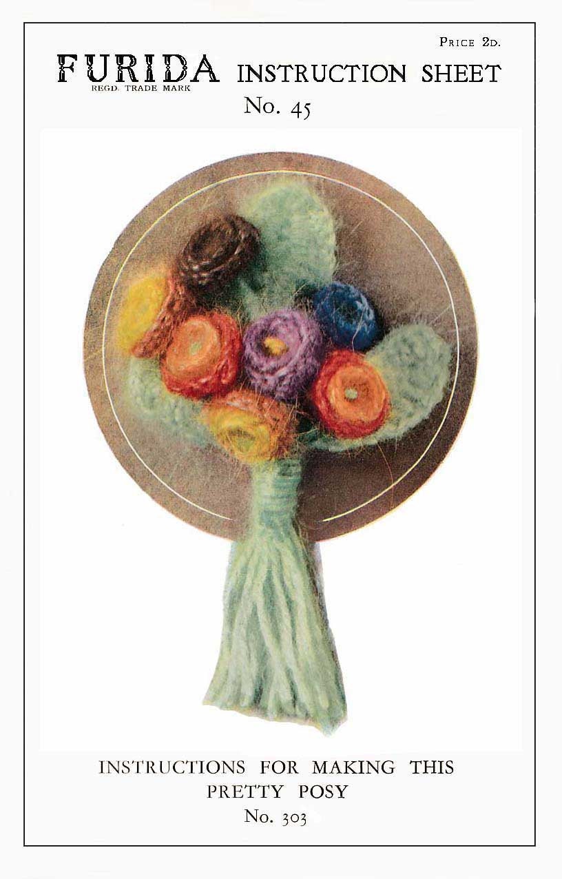 Craft Flower Corsage, Jewellery, Made from a verity of different Crafts, (such as Needle, Crochet Crafts, etc) 40s, Furida 45