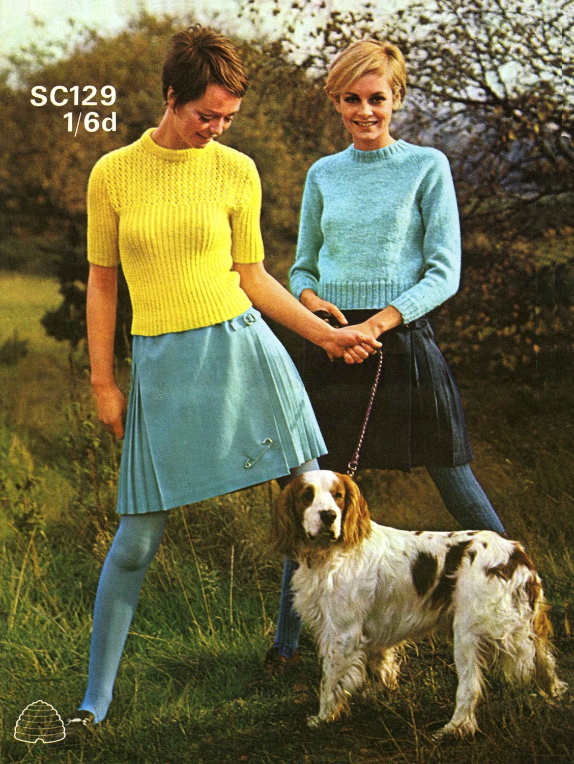 Ladies Sweater / Jumper, Shetland look, Polo, Round, Ribbed, Fair Isle, 34"-38" Bust, DK, 60s Knitting Pattern, Patons 129